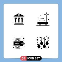 4 Creative Icons Modern Signs and Symbols of bank seo ireland sound accessories Editable Vector Design Elements