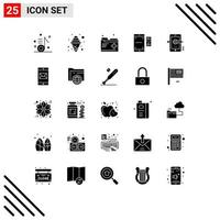 Stock Vector Icon Pack of 25 Line Signs and Symbols for valentine scan party qr records Editable Vector Design Elements