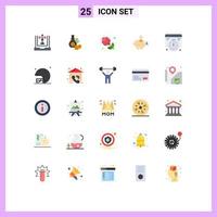 grupo de símbolos de iconos universales de 25 colores planos modernos de monedas de economía segura alcancía rosa elementos de diseño vectorial editables vector