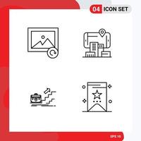 Set of 4 Modern UI Icons Symbols Signs for image career reality audmented leadership Editable Vector Design Elements