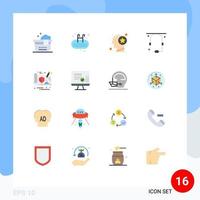 Flat Color Pack of 16 Universal Symbols of controller help head conversation thinking Editable Pack of Creative Vector Design Elements