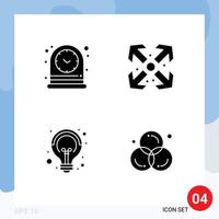 User Interface Pack of Basic Solid Glyphs of clock idea watch maximize art Editable Vector Design Elements