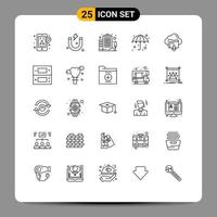 Group of 25 Lines Signs and Symbols for cloud arrow enterprise download weather Editable Vector Design Elements
