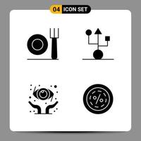 4 Black Icon Pack Glyph Symbols Signs for Responsive designs on white background 4 Icons Set vector