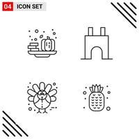 Pixle Perfect Set of 4 Line Icons Outline Icon Set for Webite Designing and Mobile Applications Interface vector