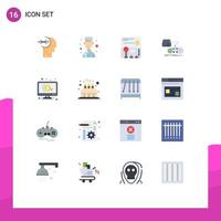 Set of 16 Modern UI Icons Symbols Signs for pay play pacman playstation game Editable Pack of Creative Vector Design Elements