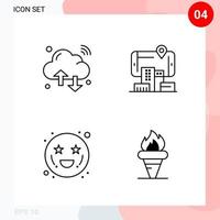 Vector Pack of 4 Icons in Line Style Creative Outline Pack isolated on White Background for Web and Mobile