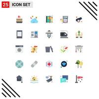 Set of 25 Modern UI Icons Symbols Signs for canon progress book math calculator Editable Vector Design Elements