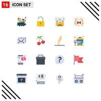 16 Thematic Vector Flat Colors and Editable Symbols of message business business mail decoration bow Editable Pack of Creative Vector Design Elements