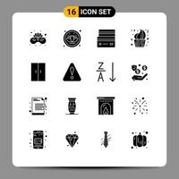 Solid Glyph Pack of 16 Universal Symbols of furniture day credit cup bakery Editable Vector Design Elements