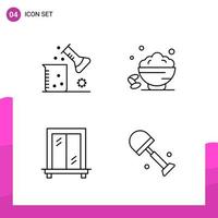 Outline Icon set Pack of 4 Line Icons isolated on White Background for responsive Website Design Print and Mobile Applications vector