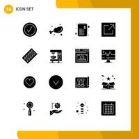 16 Creative Icons Modern Signs and Symbols of tablet pill list medicine link Editable Vector Design Elements