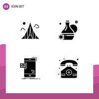 Stock Vector Icon Pack of 4 Line Signs and Symbols for building dialog landmark jug mail Editable Vector Design Elements