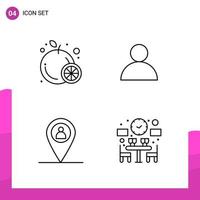 Outline Icon set Pack of 4 Line Icons isolated on White Background for responsive Website Design Print and Mobile Applications vector