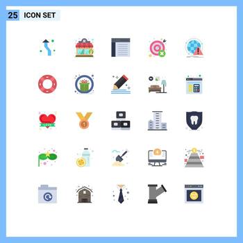 25 colores planos universales establecidos para aplicaciones web y móviles aplicación de error incorrecto perder elementos de diseño vectorial editables por el usuario vector