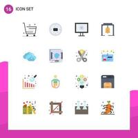 16 Flat Color concept for Websites Mobile and Apps cloudy church bell mail christmas bell alert Editable Pack of Creative Vector Design Elements