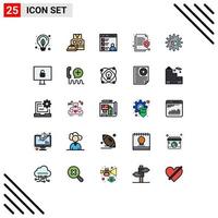 Set of 25 Modern UI Icons Symbols Signs for protect insurance app information development Editable Vector Design Elements