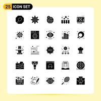 Set of 25 Modern UI Icons Symbols Signs for physics technical pin support repair Editable Vector Design Elements