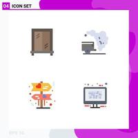 4 User Interface Flat Icon Pack of modern Signs and Symbols of interior monitor environment board design Editable Vector Design Elements