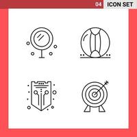 4 Icon Pack Line Style Outline Symbols on White Background Simple Signs for general designing vector