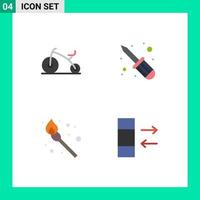 Modern Set of 4 Flat Icons Pictograph of baby column repair camping exchange Editable Vector Design Elements