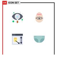 4 Creative Icons Modern Signs and Symbols of eye design view decoration tool Editable Vector Design Elements