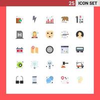 Group of 25 Flat Colors Signs and Symbols for code canada chart polar animal Editable Vector Design Elements