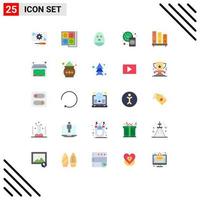 conjunto de 25 iconos de interfaz de usuario modernos signos de símbolos para elementos de diseño vectorial editables de reloj de tiempo de herramienta de desperdicio de biblioteca vector