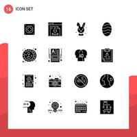 Solid Glyph Pack of 16 Universal Symbols of make a website joystick bynny coin bread Editable Vector Design Elements