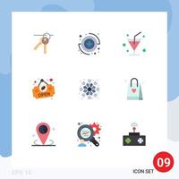 Universal Icon Symbols Group of 9 Modern Flat Colors of love shopping bag glass winter christmas Editable Vector Design Elements