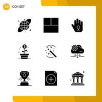 9 conjunto de iconos de estilo sólido paquete de iconos símbolos de glifo aislados en fondo blanco para el diseño de sitios web receptivos vector