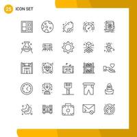 Universal Icon Symbols Group of 25 Modern Lines of chemistry biochemistry tag office address Editable Vector Design Elements