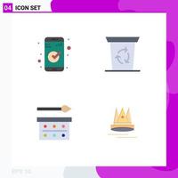 4 Universal Flat Icons Set for Web and Mobile Applications app eye shades ui journey eye shadow palette Editable Vector Design Elements