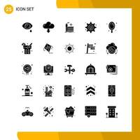 Set of 25 Modern UI Icons Symbols Signs for mirror beauty mill service setting Editable Vector Design Elements