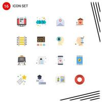 16 Creative Icons Modern Signs and Symbols of hut family add house mail Editable Pack of Creative Vector Design Elements