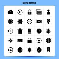 conjunto de iconos de interfaz de usuario sólido 25 diseño de estilo de glifo vectorial conjunto de iconos negros diseño de ideas de negocios web y móvil ilustración vectorial vector