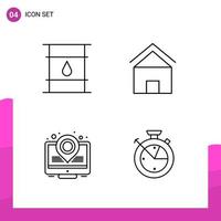 Outline Icon set Pack of 4 Line Icons isolated on White Background for responsive Website Design Print and Mobile Applications vector