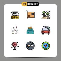 9 Creative Icons Modern Signs and Symbols of diwali celebrate hardware boom nature Editable Vector Design Elements