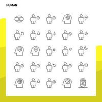 conjunto de iconos de línea humana conjunto 25 iconos diseño de estilo minimalista vectorial conjunto de iconos negros paquete de pictogramas lineales vector