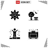 4 Icons Solid Style Grid Based Creative Glyph Symbols for Website Design Simple Solid Icon Signs Isolated on White Background 4 Icon Set vector