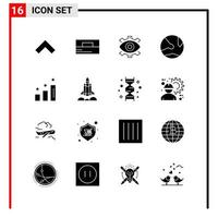 16 General Icons for website design print and mobile apps 16 Glyph Symbols Signs Isolated on White Background 16 Icon Pack vector