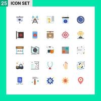 Group of 25 Modern Flat Colors Set for center restore laboratory backup web Editable Vector Design Elements