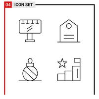 4 General Icons for website design print and mobile apps 4 Outline Symbols Signs Isolated on White Background 4 Icon Pack vector