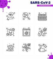 Coronavirus awareness icons 9 Line icon Corona Virus Flu Related such as  intect host sample coronavirus tubes viral coronavirus 2019nov disease Vector Design Elements