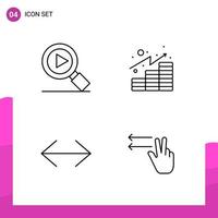 Outline Icon set Pack of 4 Line Icons isolated on White Background for responsive Website Design Print and Mobile Applications vector