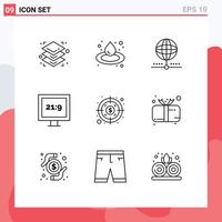 9 Thematic Vector Outlines and Editable Symbols of present investment database dollar hd Editable Vector Design Elements