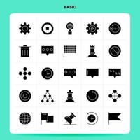 Solid 25 Basic Icon set Vector Glyph Style Design Black Icons Set Web and Mobile Business ideas design Vector Illustration