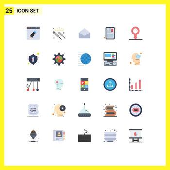 Set of 25 Modern UI Icons Symbols Signs for information attention group assignment message Editable Vector Design Elements