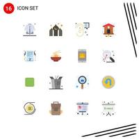 User Interface Pack of 16 Basic Flat Colors of bill home page ramadan home marketing Editable Pack of Creative Vector Design Elements