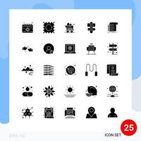 25 Thematic Vector Solid Glyphs and Editable Symbols of checklist invoice easter report sign system Editable Vector Design Elements